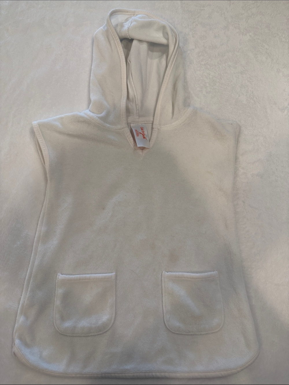 Cat & Jack Cream Hooded Sleeveless Poncho Swim Cover-Up